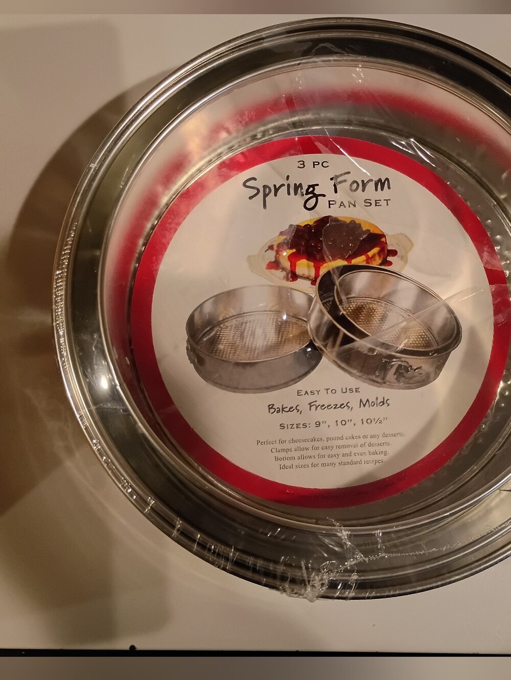 3-Piece Springform Pan Set - Silver Stainless Steel